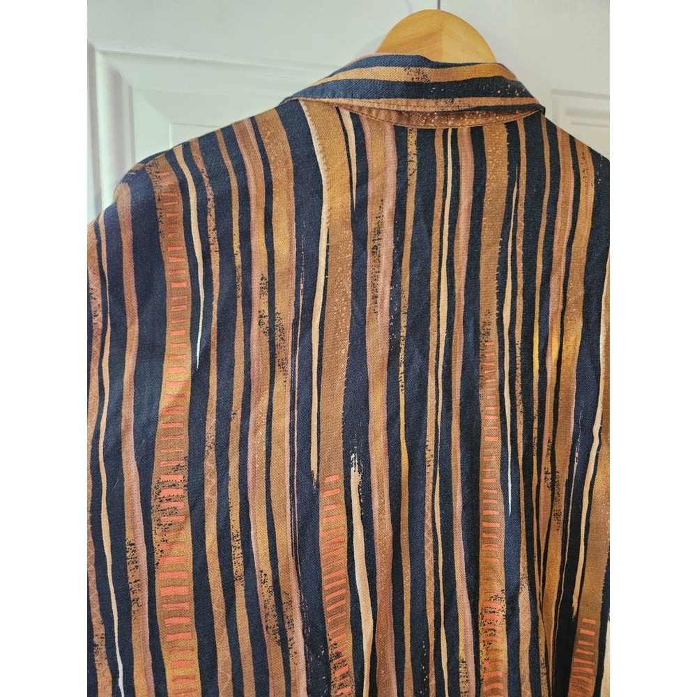 Alan Stuart Vintage Abstract Striped Button Front Shirt Women's XL Brown... - Picture 5 of 6